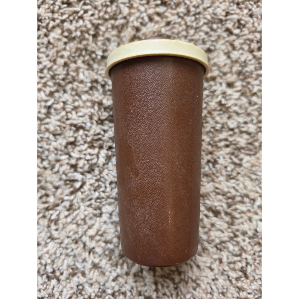 Vintage Tupperware Spice Shaker Harvest Brown Cream Lid‎ 1328-5 Made in USA